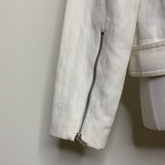 ROBERT RODRIGUEZ Black Leather Trim White Zipper Detail Jacket M - Picture 11 of 14